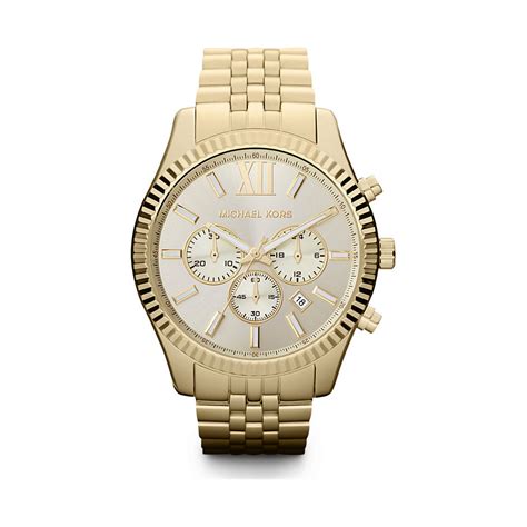 gold uhr herren michael kors|Michael Kors leather watch.